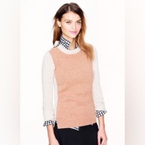 J. Crew colorblock double zip wool sweater
